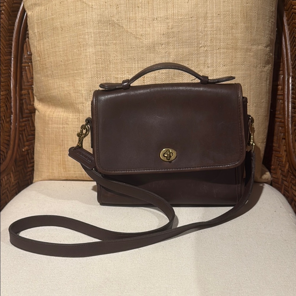 Coach Vintage Dark Brown Leather Crossbody Bag
